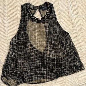 ASTR the Label Sheer Black Cropped Top